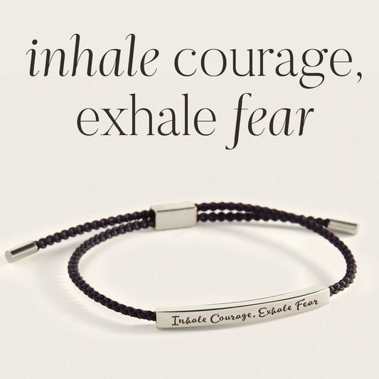 Inhale Courage, Exhale Fear Inspire Bracelet in 925 Sterling Silver — Vanny Jewels