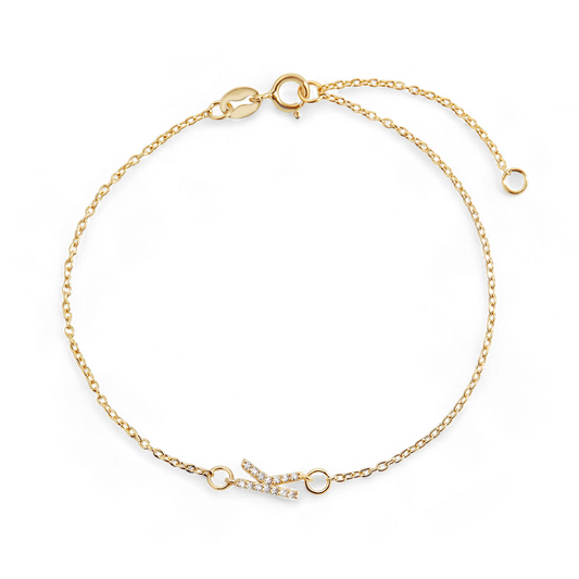 The Skinny Diamond Initial Bracelet — Vanny Jewels