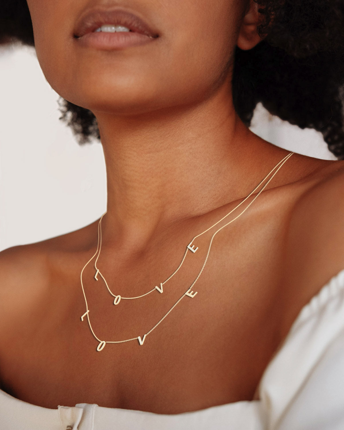 The LOVE Letter Necklace in gold tone