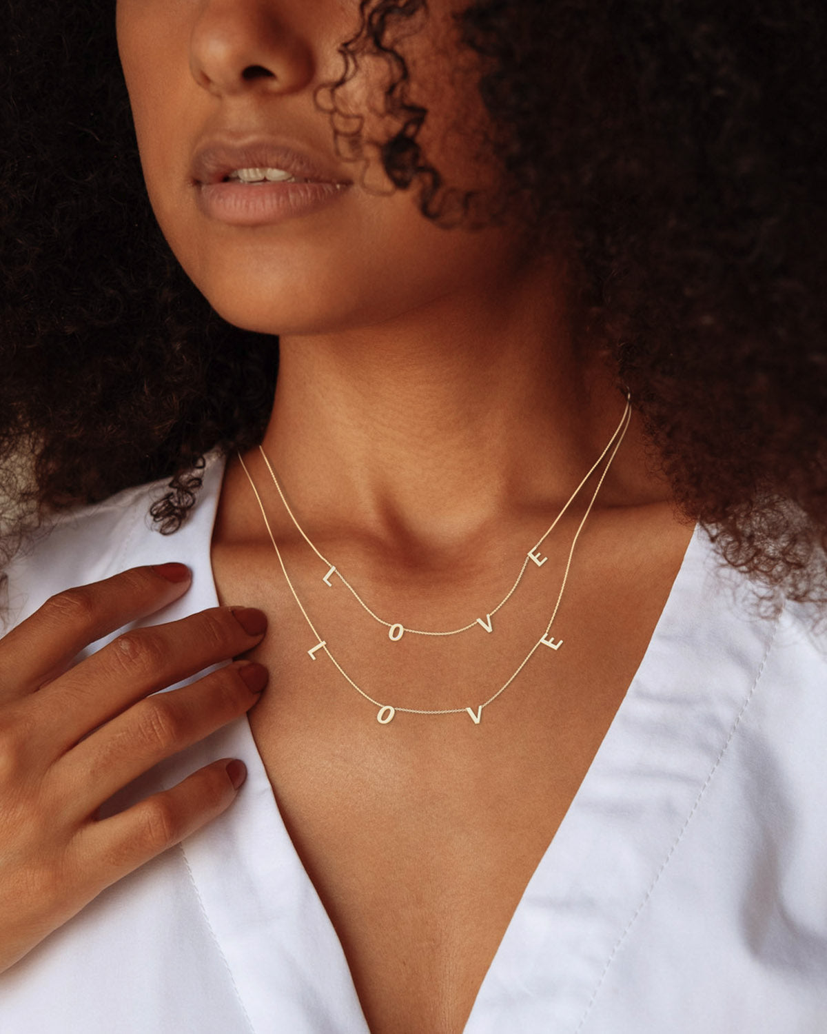 The LOVE Letter Necklace in gold tone