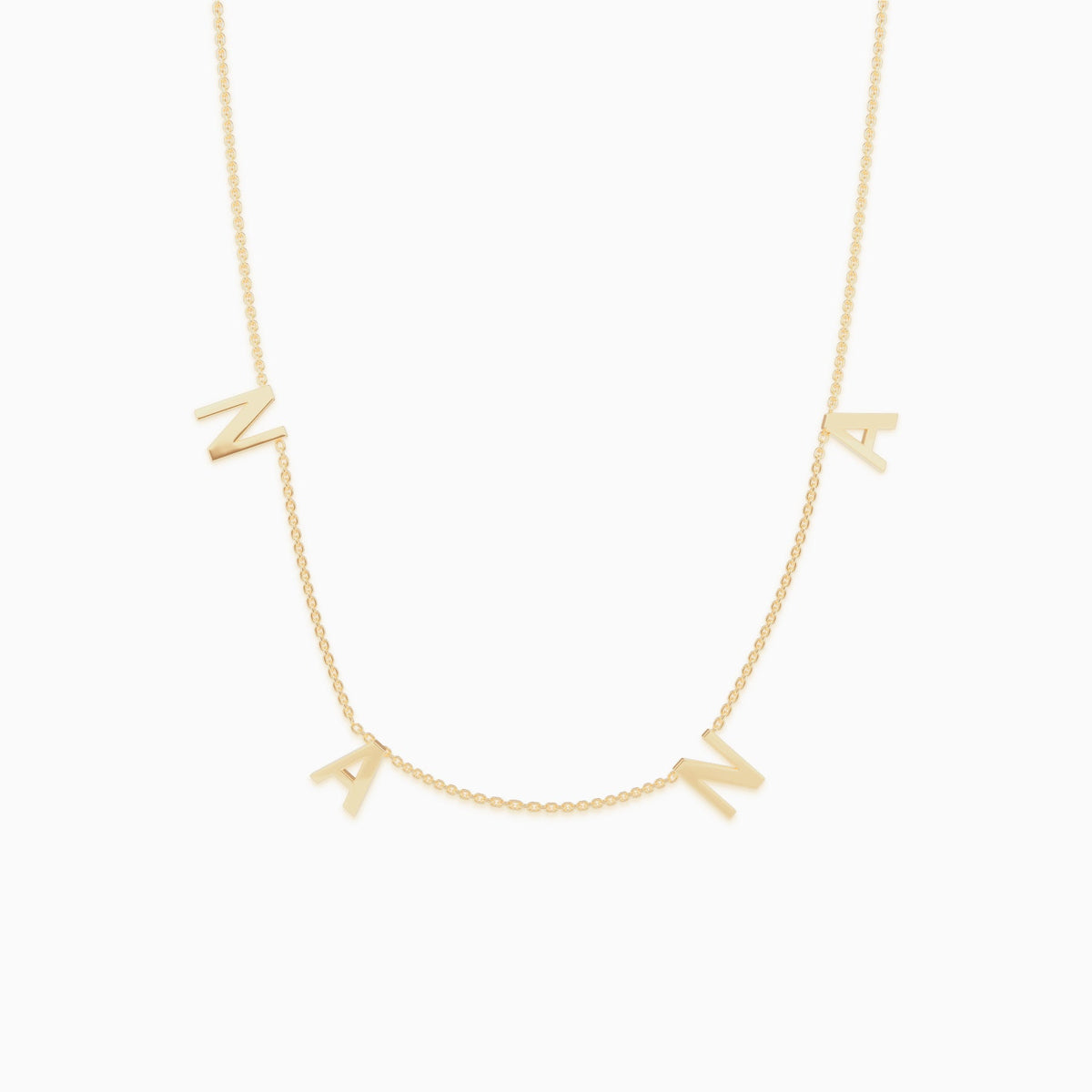 The NANA Letter Necklace in gold tone