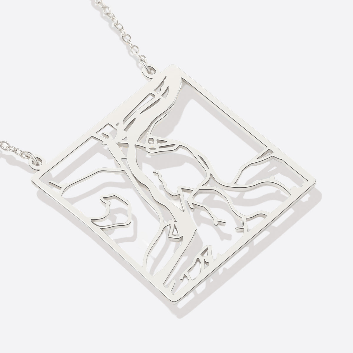 Custom Map Pendant Necklace in 925 sterling silver