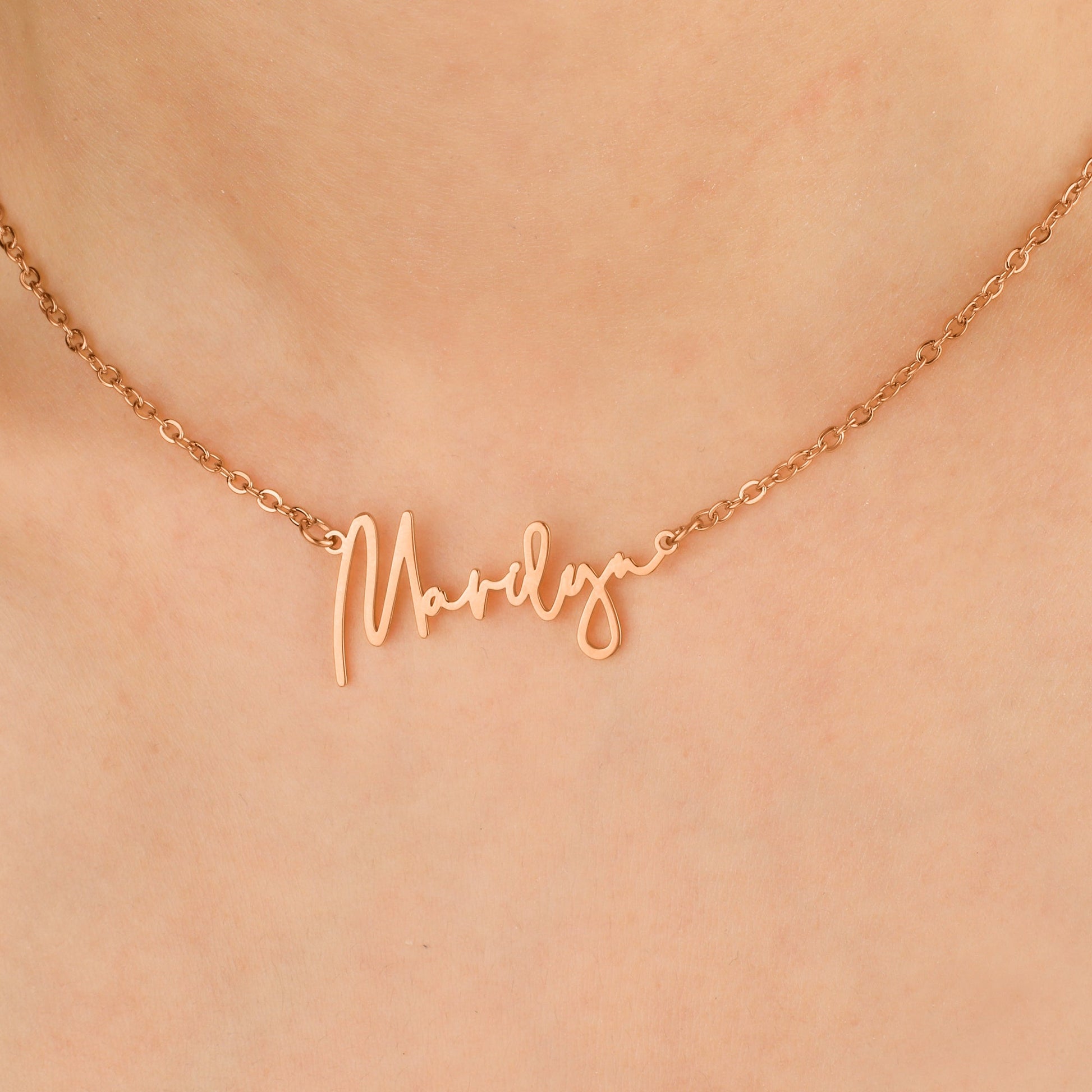 Personalized Name Necklace | Choose from 9 Styles in rose gold tone