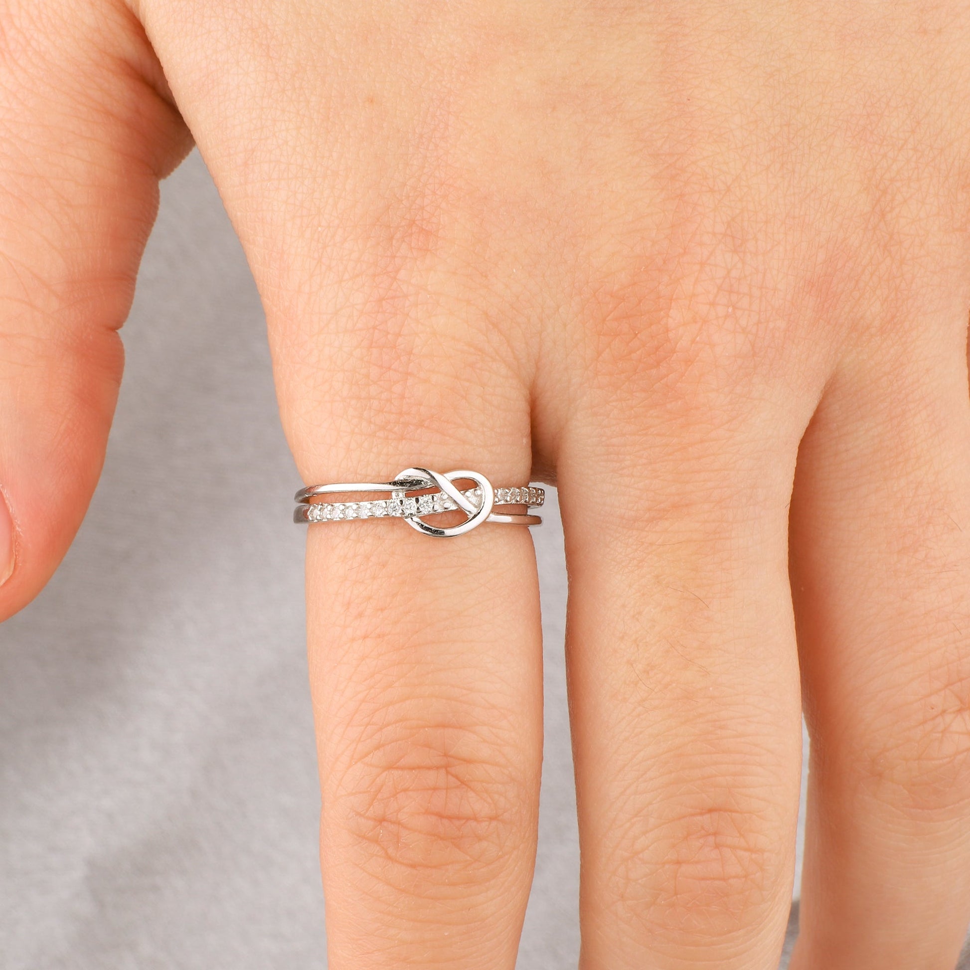 Mutter-Tochter-Band Doppelring mit Knoten