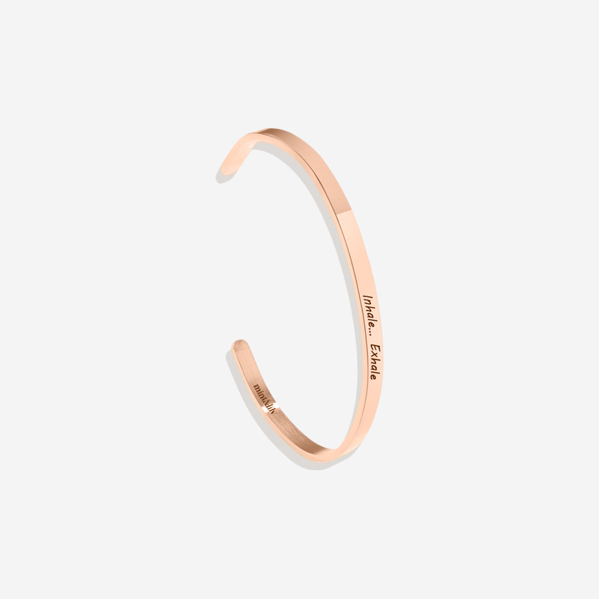 Personalized Thin Cuff Bracelet in rose gold tone