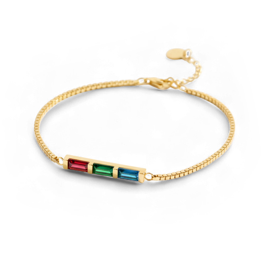 Dainty Baguette Birthstone Bracelet — Vanny Jewels