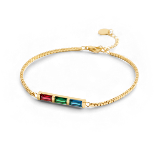 Dainty Baguette Birthstone Bracelet — Vanny Jewels