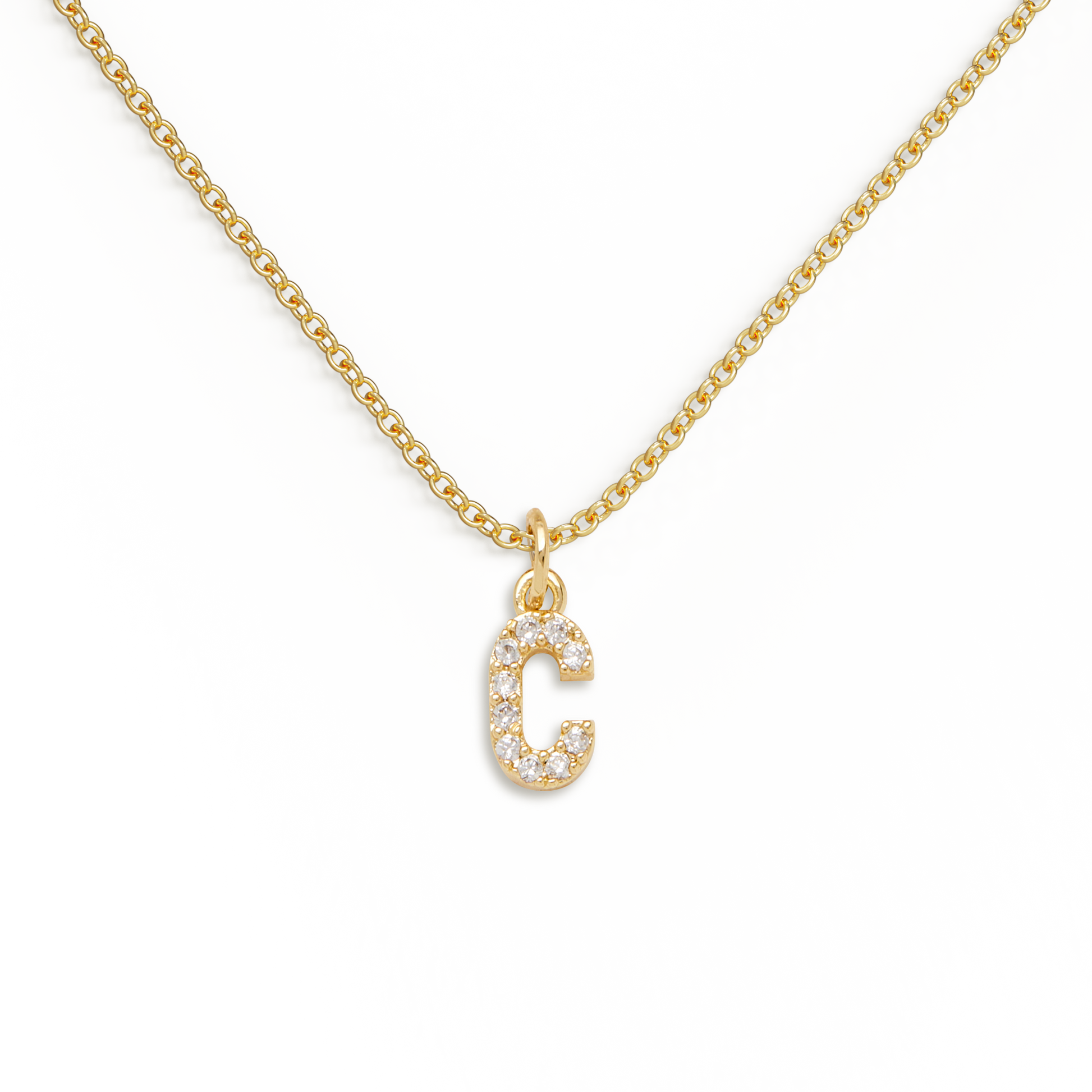 Pavé Uppercase Initial Necklace
