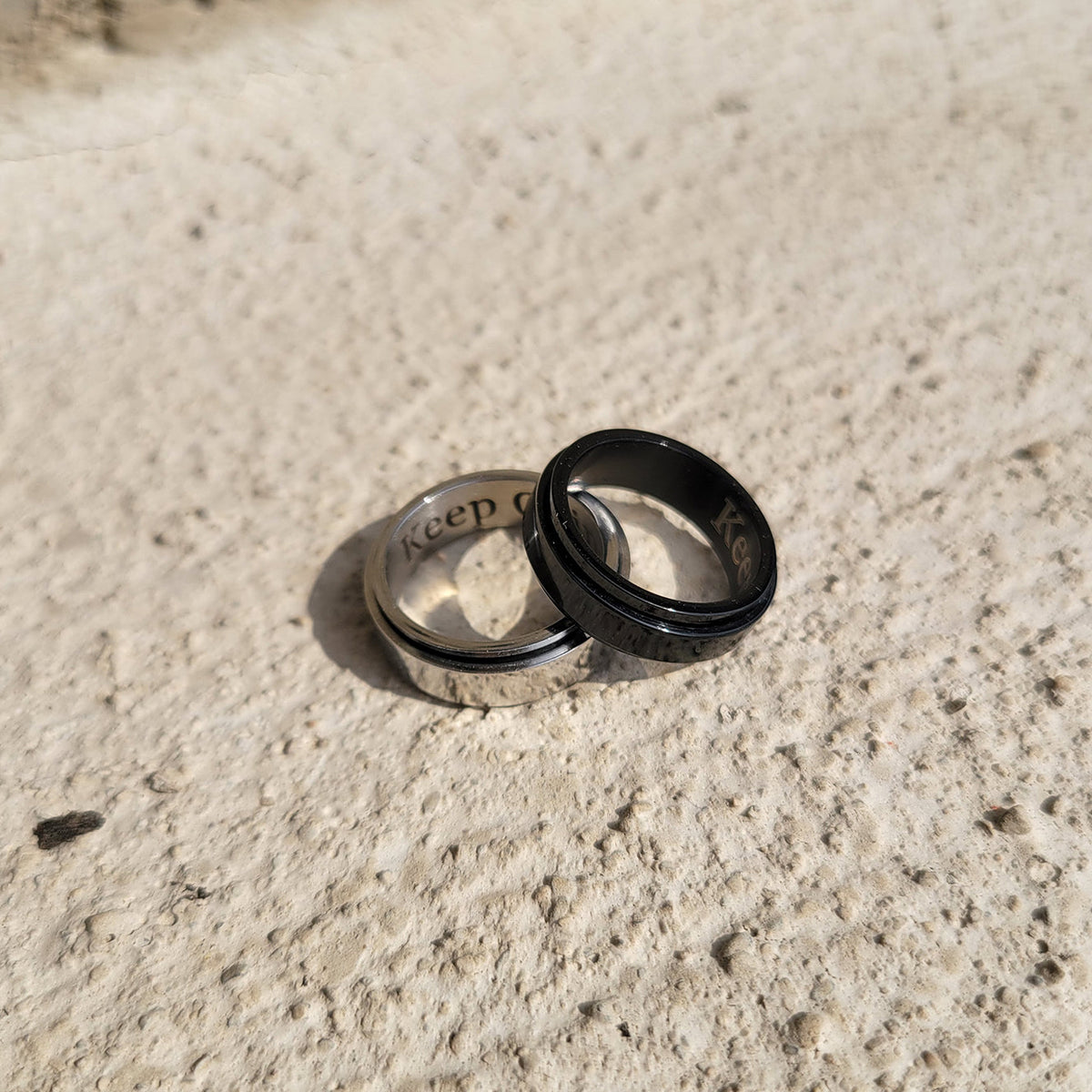 Personalisierter klassischer Fidget-Ring mit Blöcken