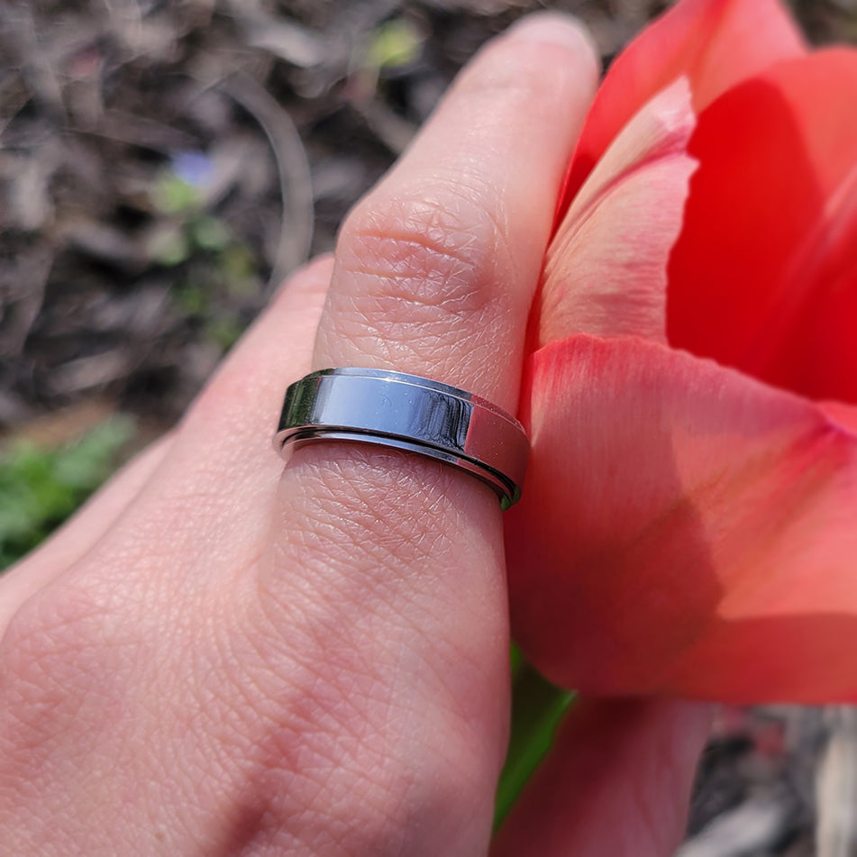 Personalisierter klassischer Fidget-Ring mit Blöcken
