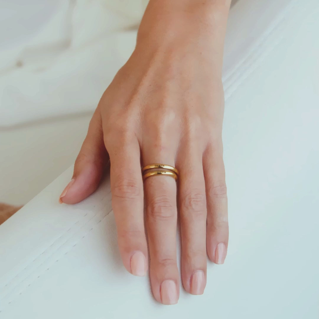 Tiny Stackable Name Ring