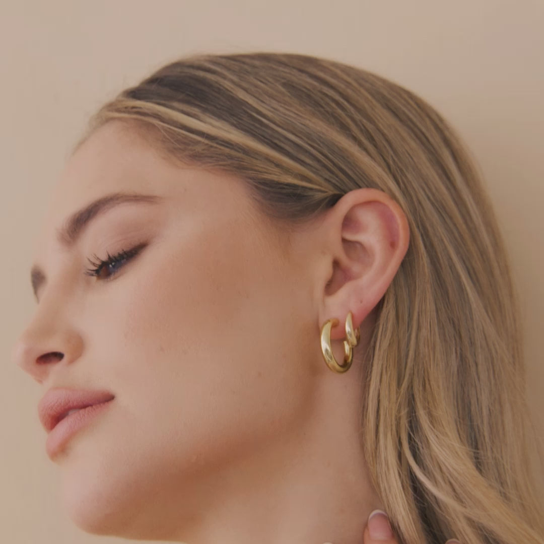 Teardrop Huggie Hoop Earrings