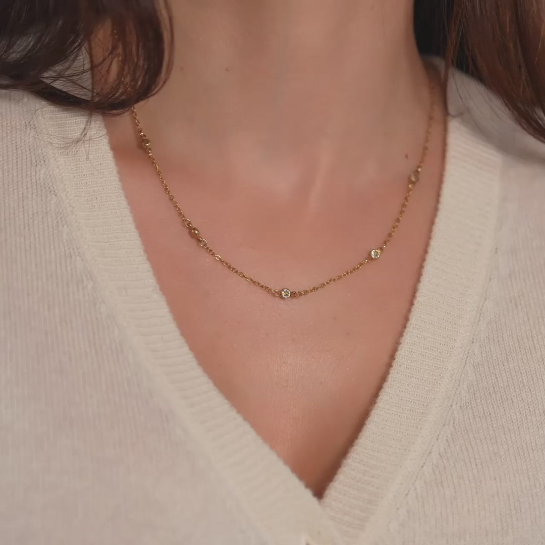 Dainty Crystal Station Necklace