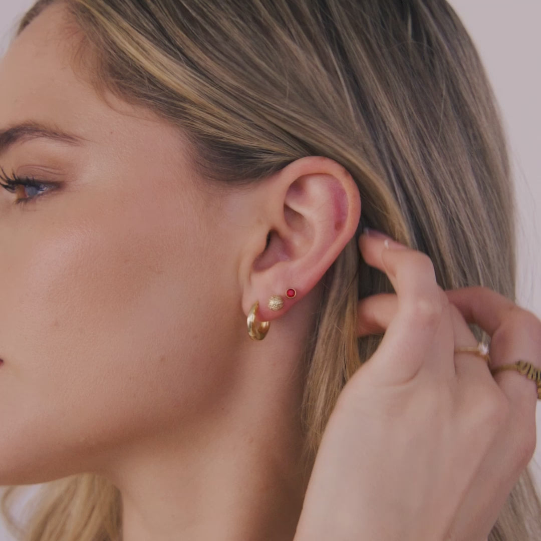 Textured Gold Ball Studs