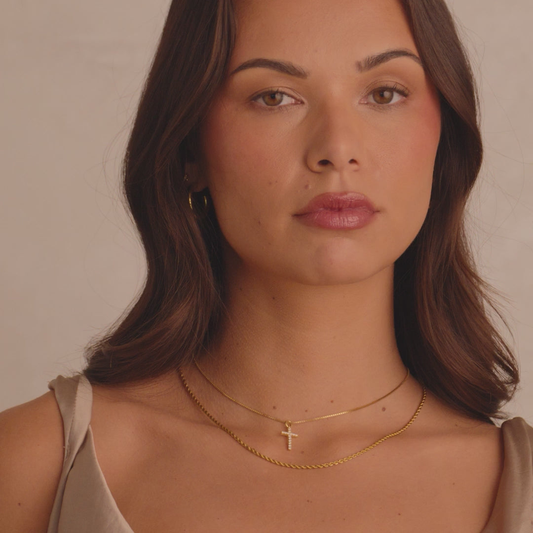 Pave Cross Necklace