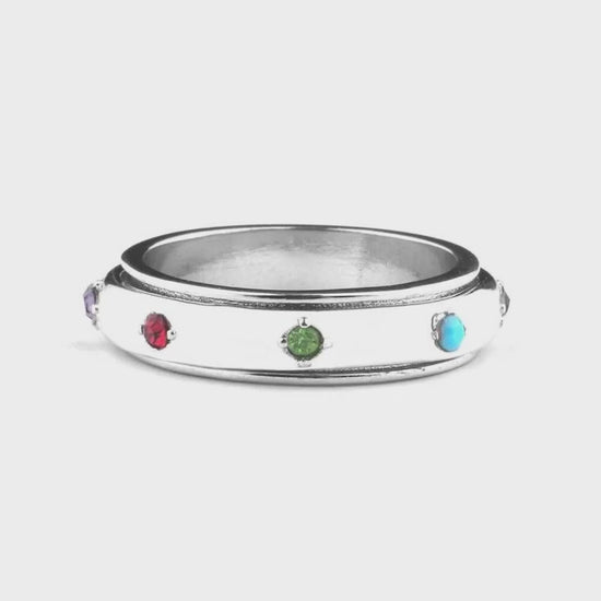 Gemstone Station Fidget Ring