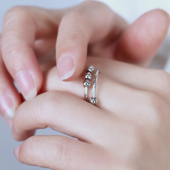 Adjustable Beaded Fidget Ring