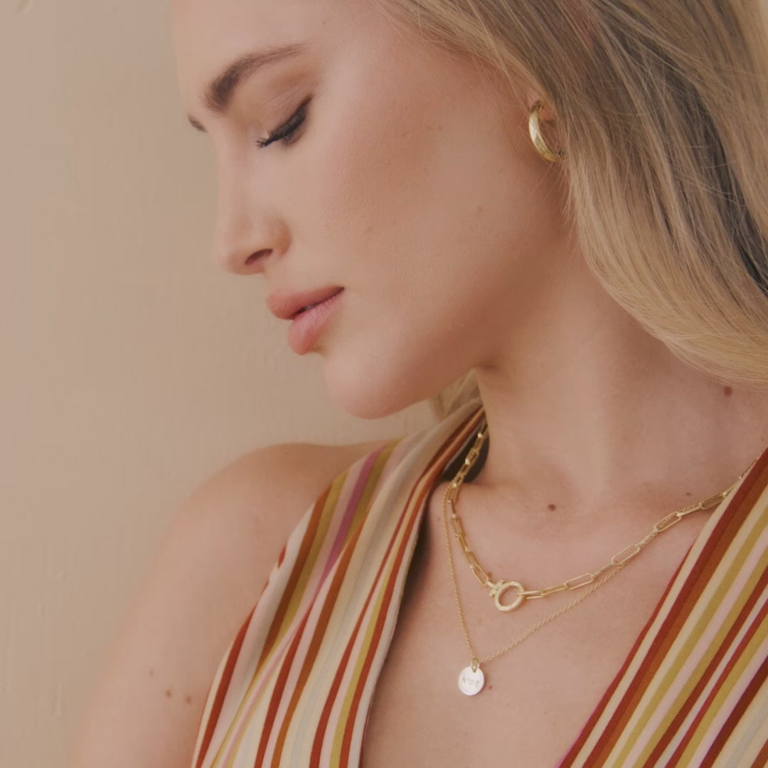 Love Disc Initial Necklace