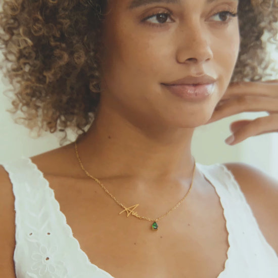 Handmade Birthstone Name Necklace