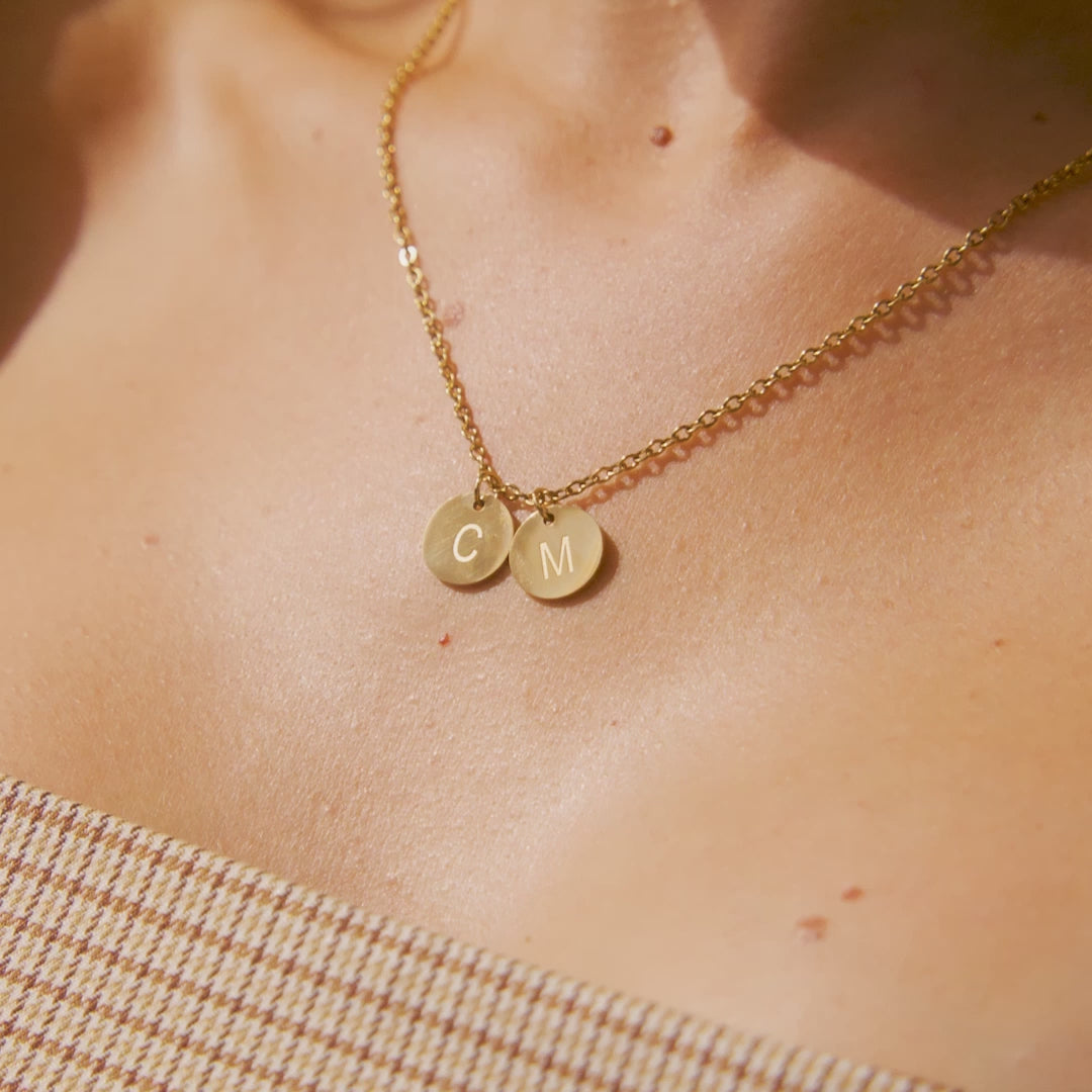 Dainty Disc Initial Necklace