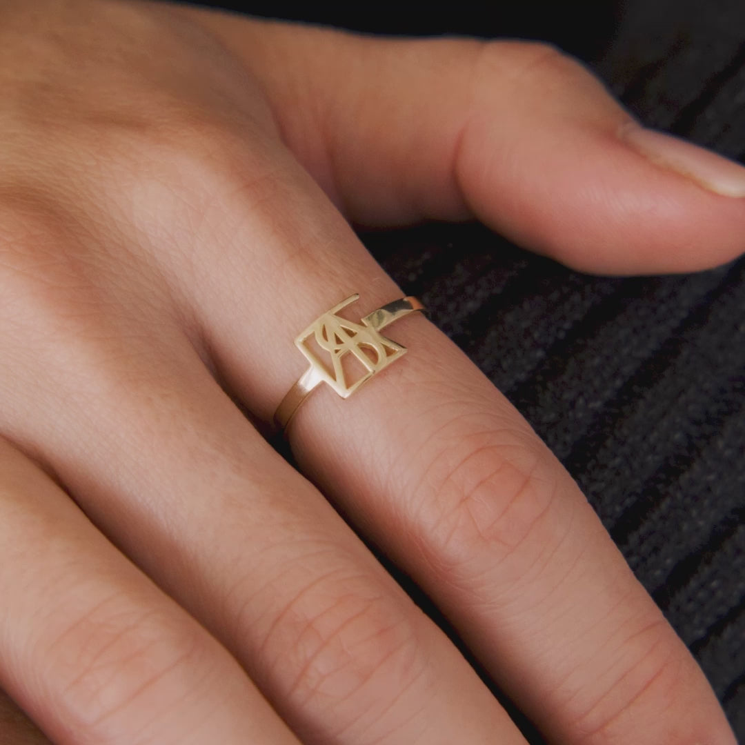 Monogram Name Ring
