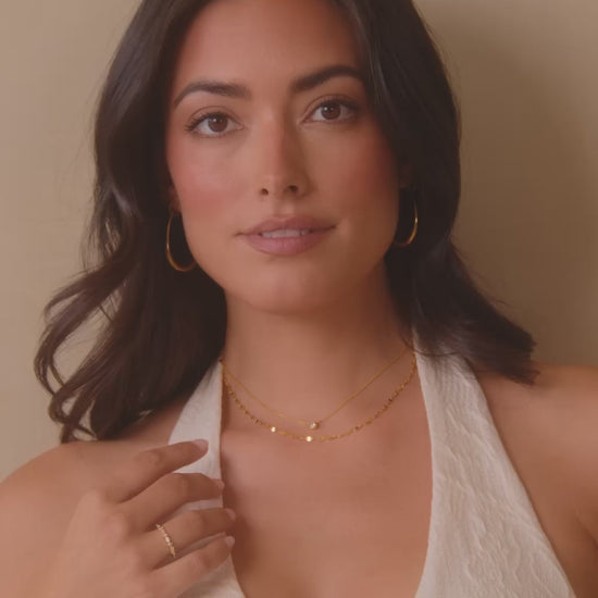 Classic Bezel Necklace and Petal Chain Set