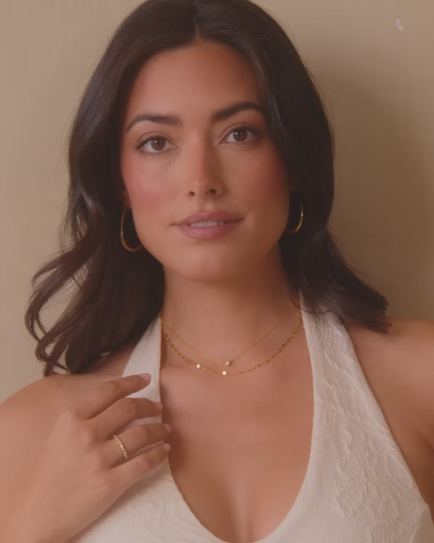 Classic Bezel Necklace and Petal Chain Set