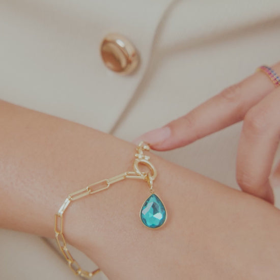 Teardrop Birthstone Charm