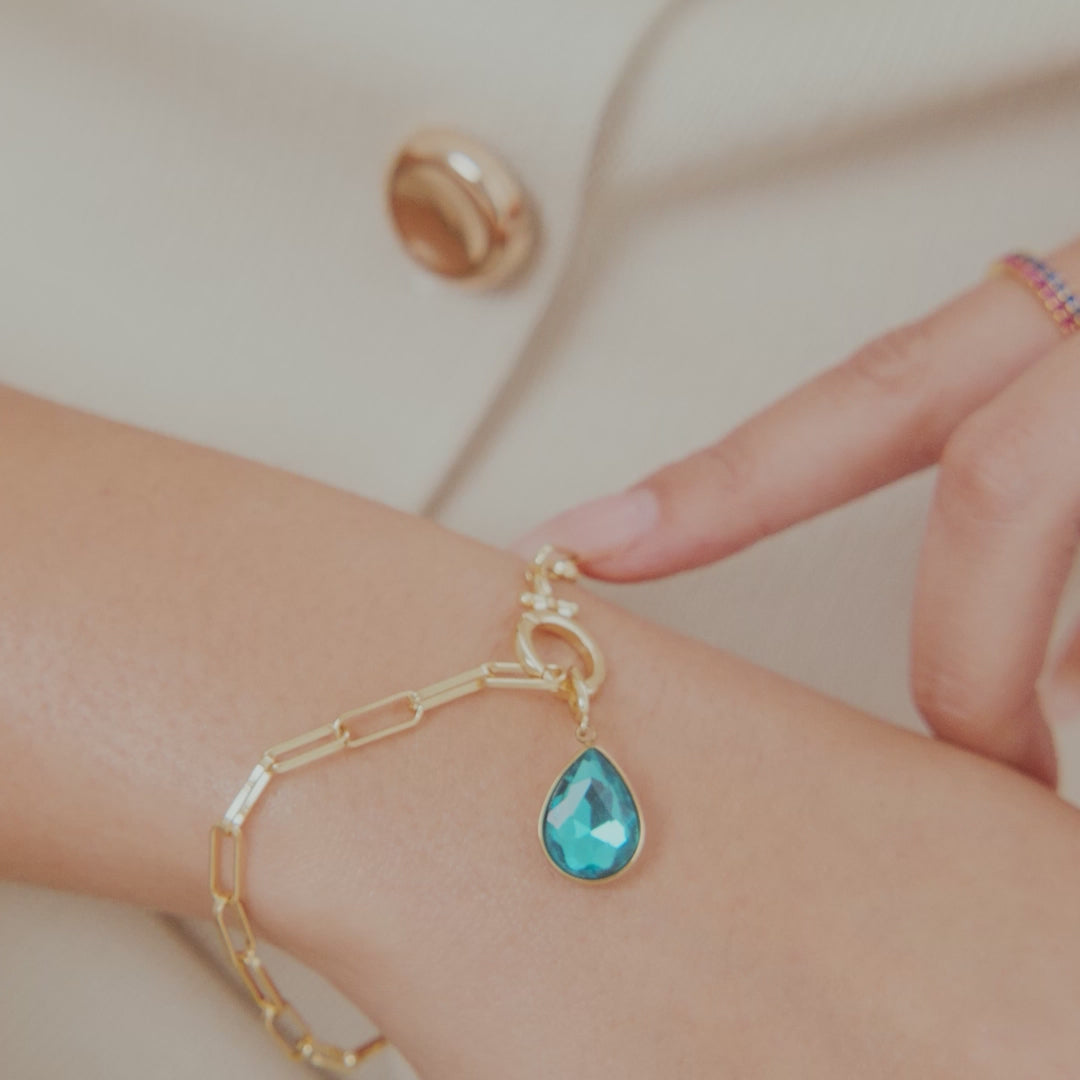 Teardrop Birthstone Charm