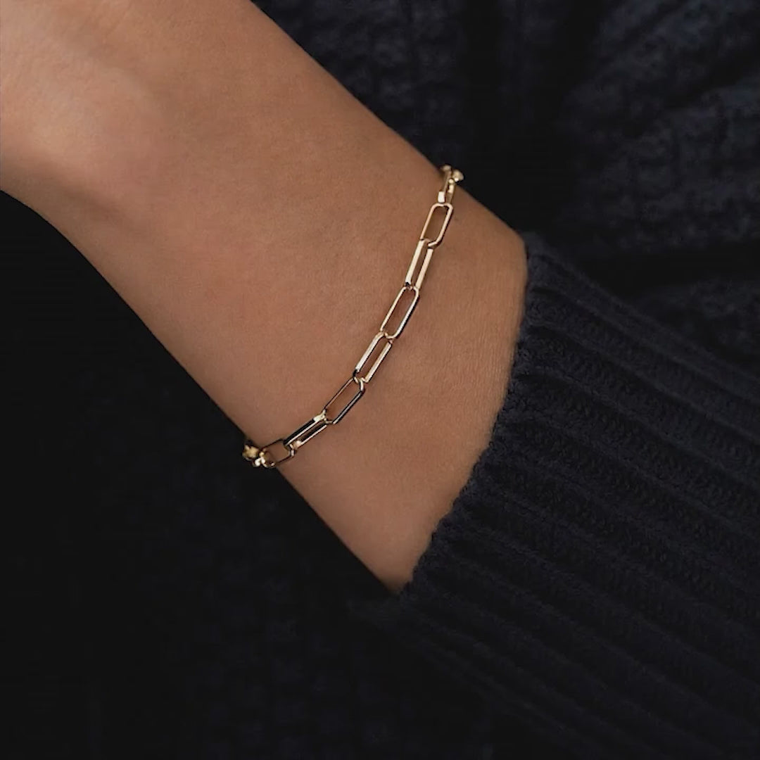 Open Link Paperclip Chain Bracelet