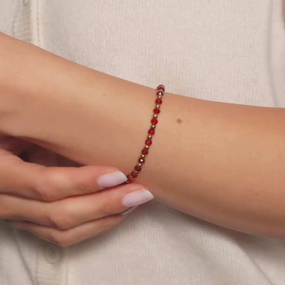 Birthstone and Gold Bead Bracelet