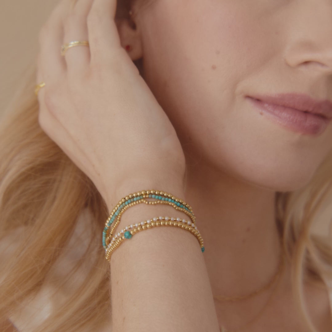 Turquoise Beaded Bracelet Stacking Set