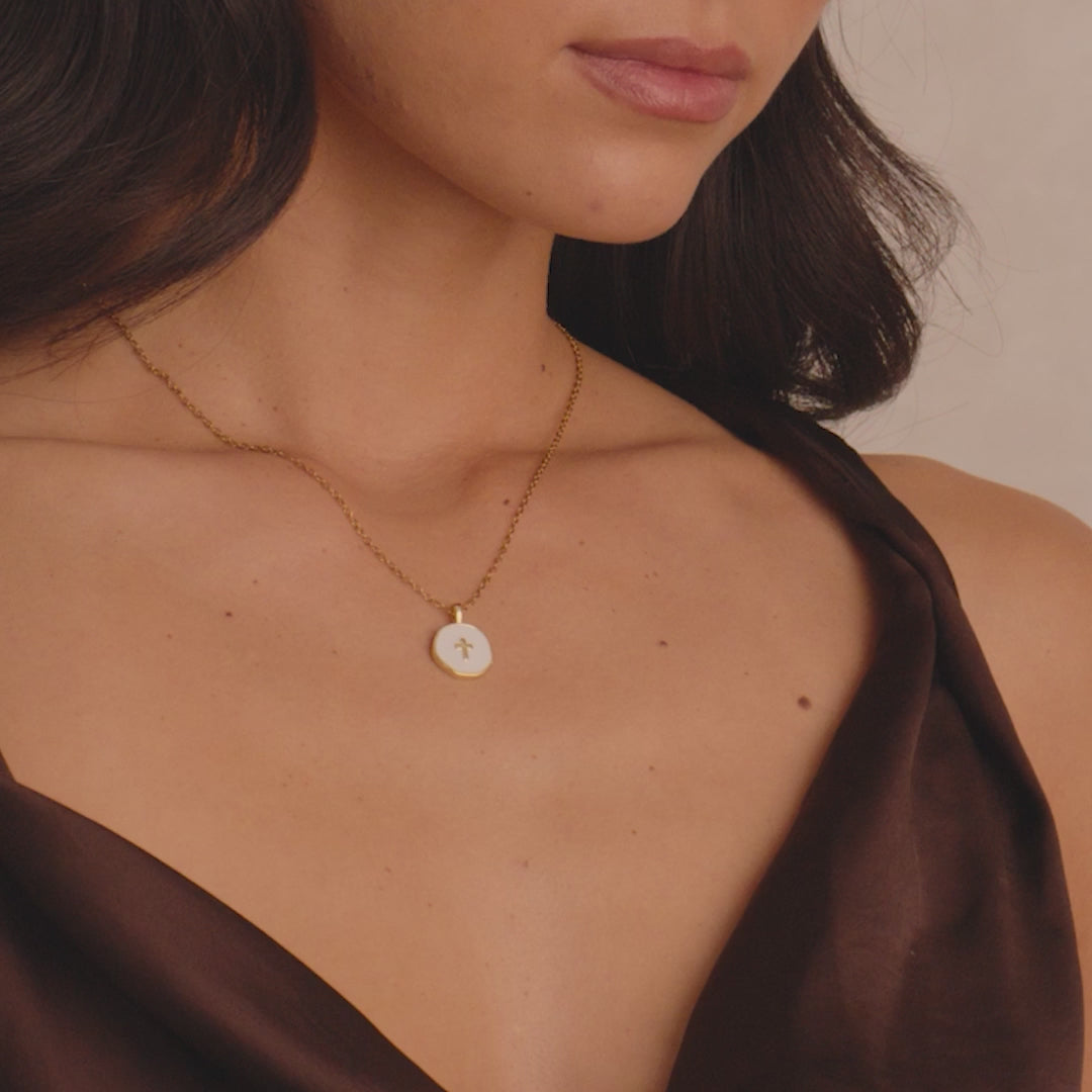 Minimalist Enamel Cross Pendant