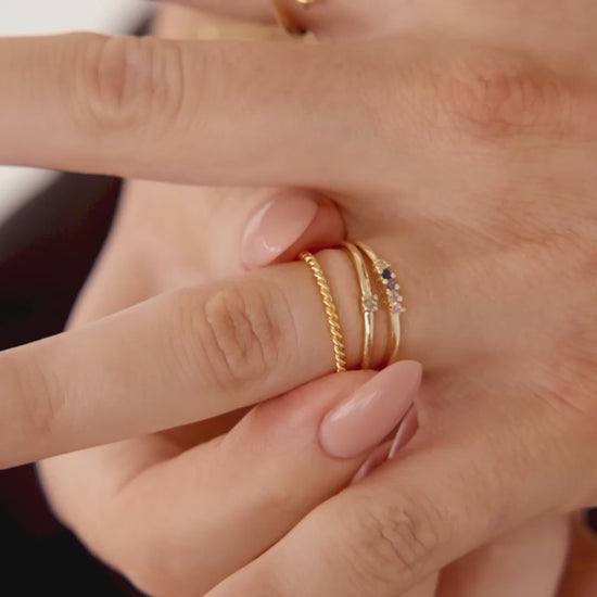 Personalized Dainty Birthstones Ring