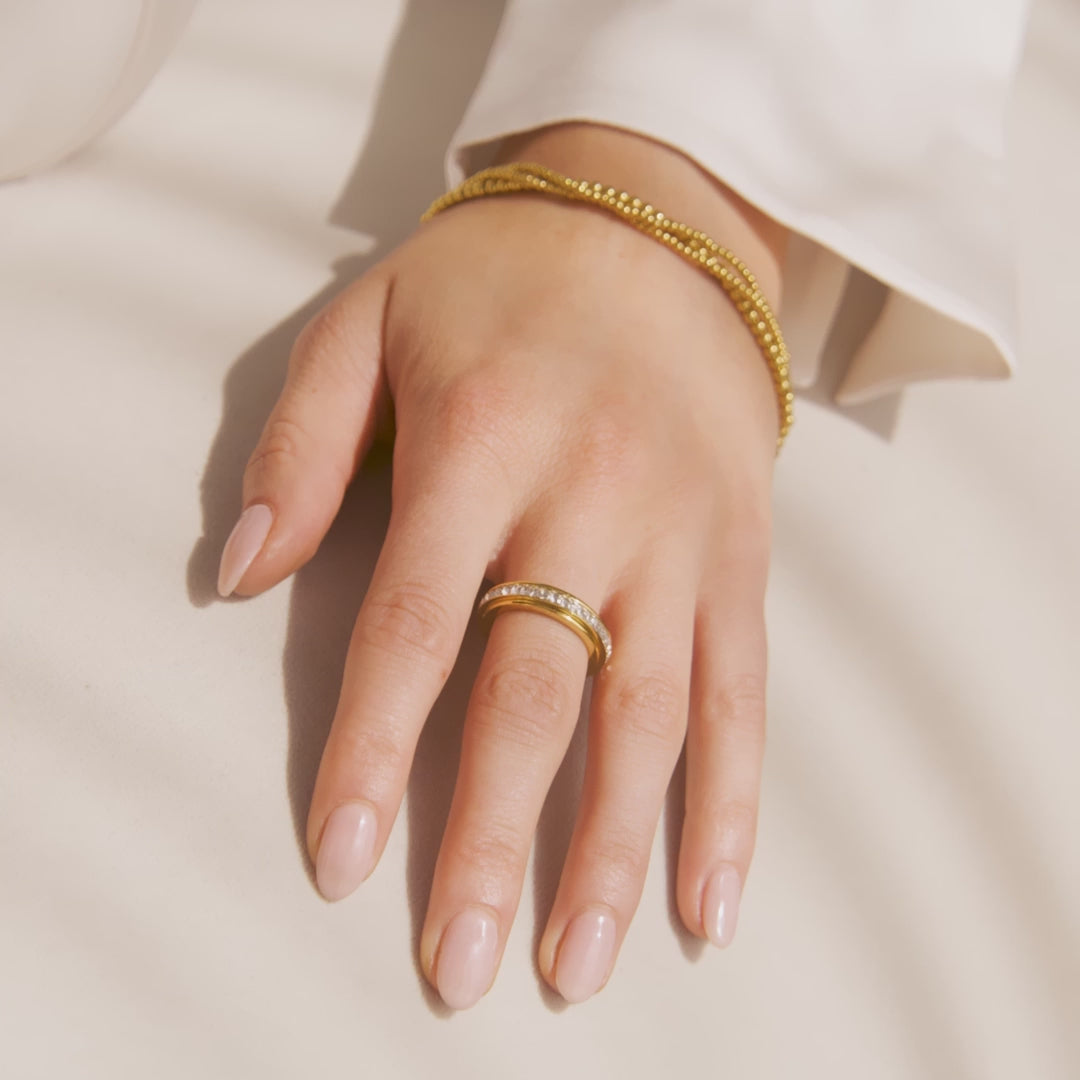 Crystal Statement Spinning Fidget Ring