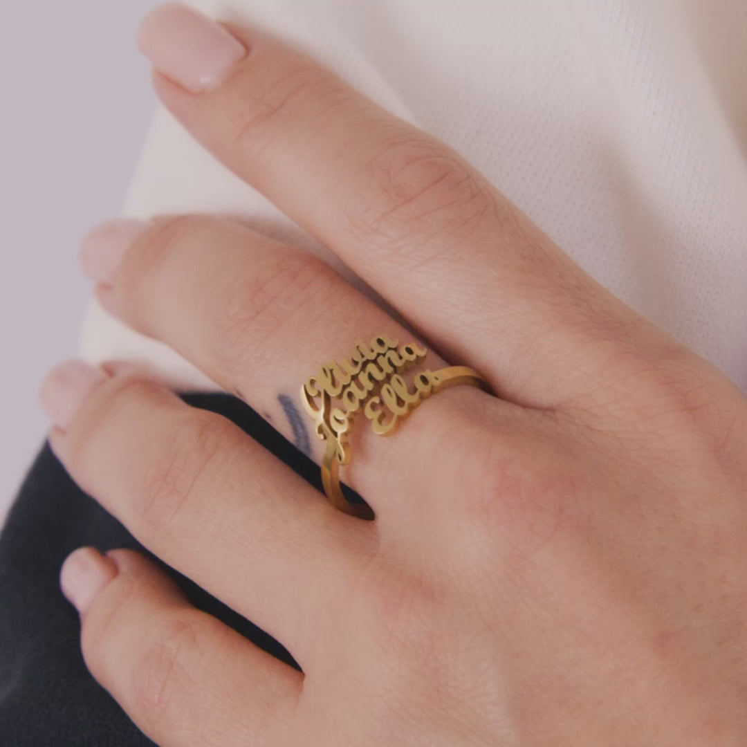 Triple Name Ring