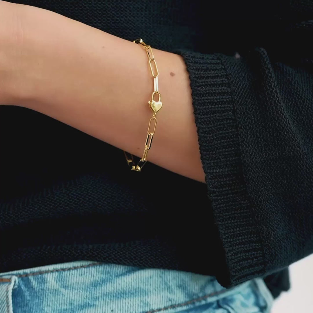 Heart Padlock Bracelet