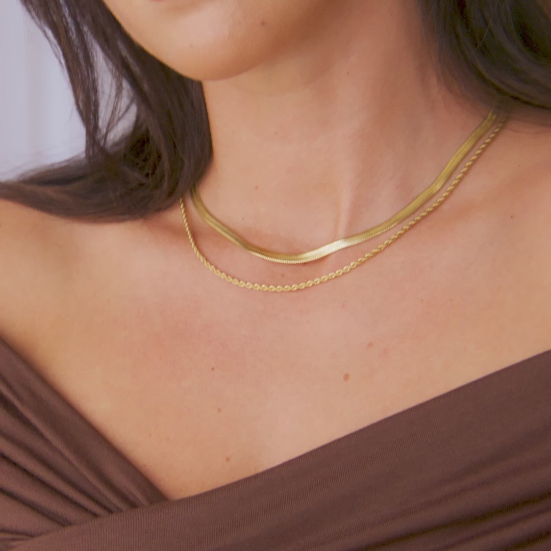 Herringbone + Rope Chain Set