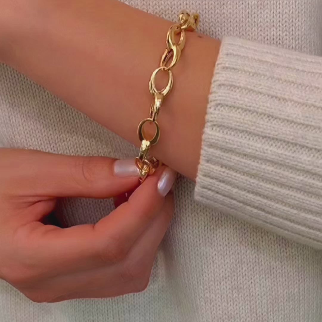 Bold Cable Link Charm Bracelet