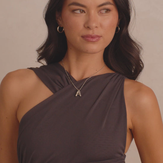 Balloon Initial Necklace with Satellite Chain