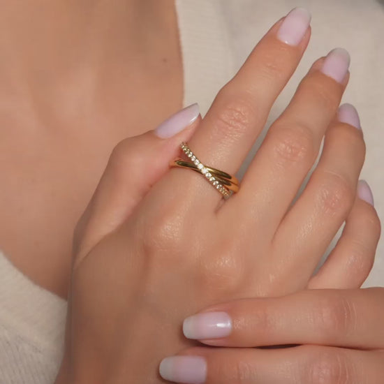 Crystal Interlocking Fidget Ring