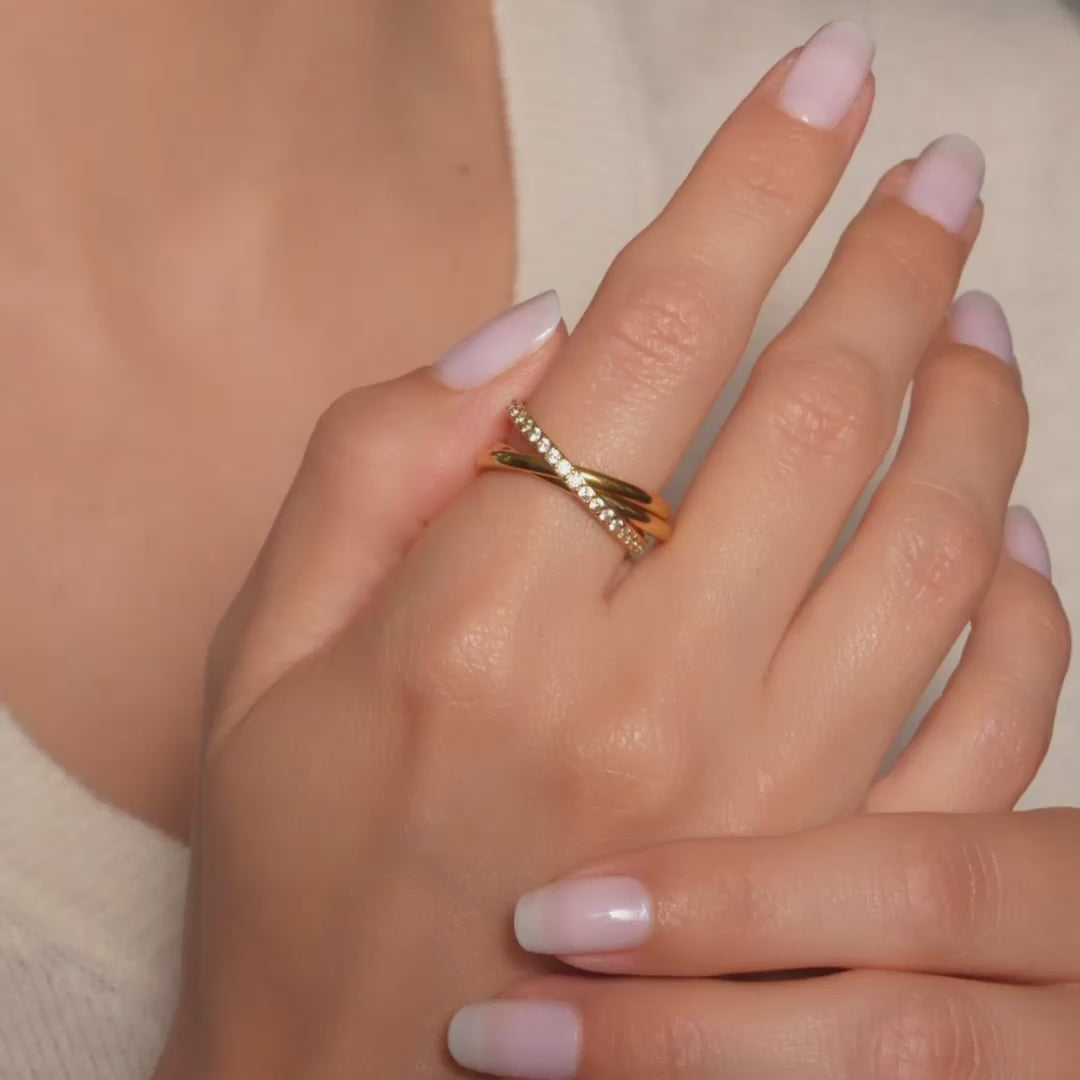 Crystal Interlocking Fidget Ring