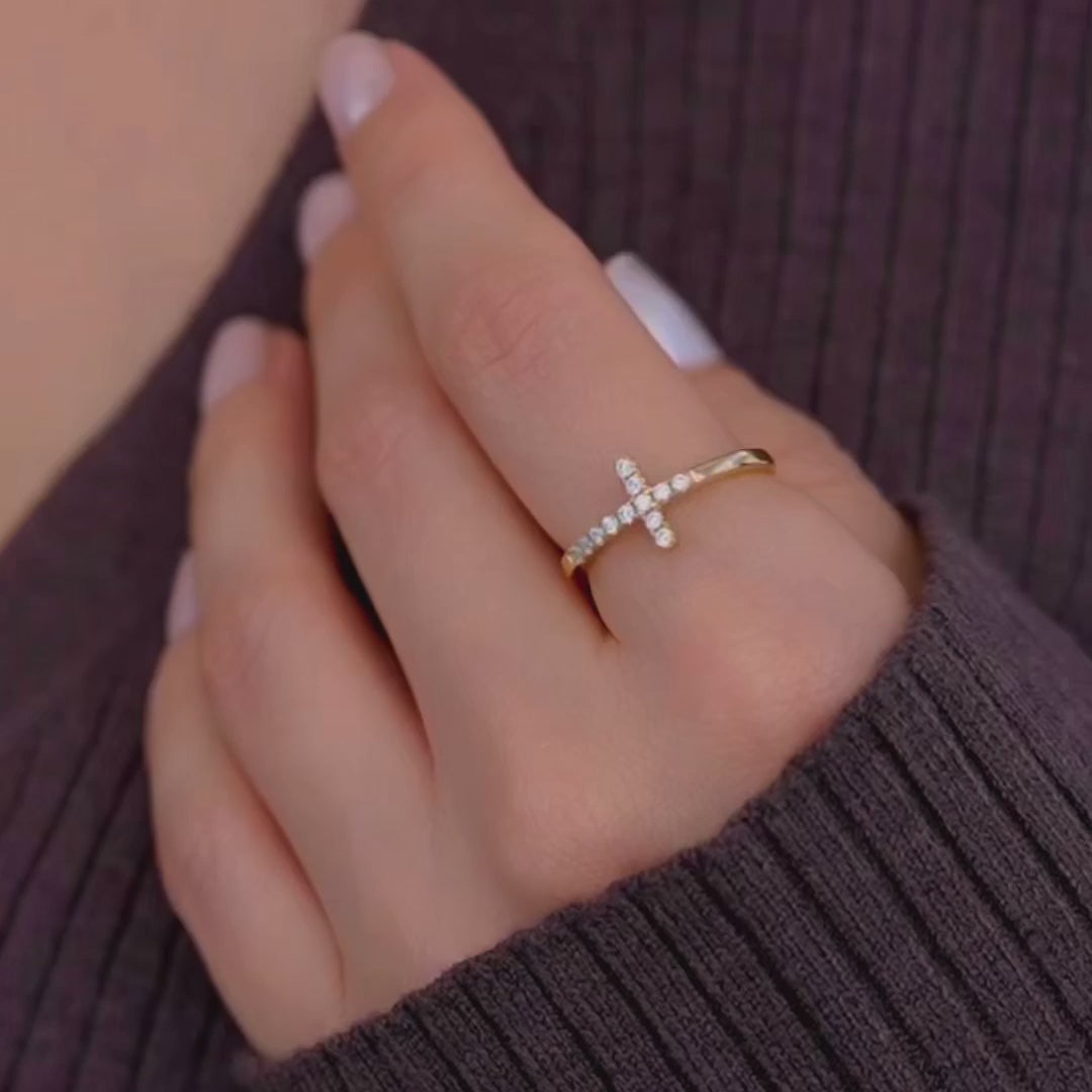 Diamond Cross Ring