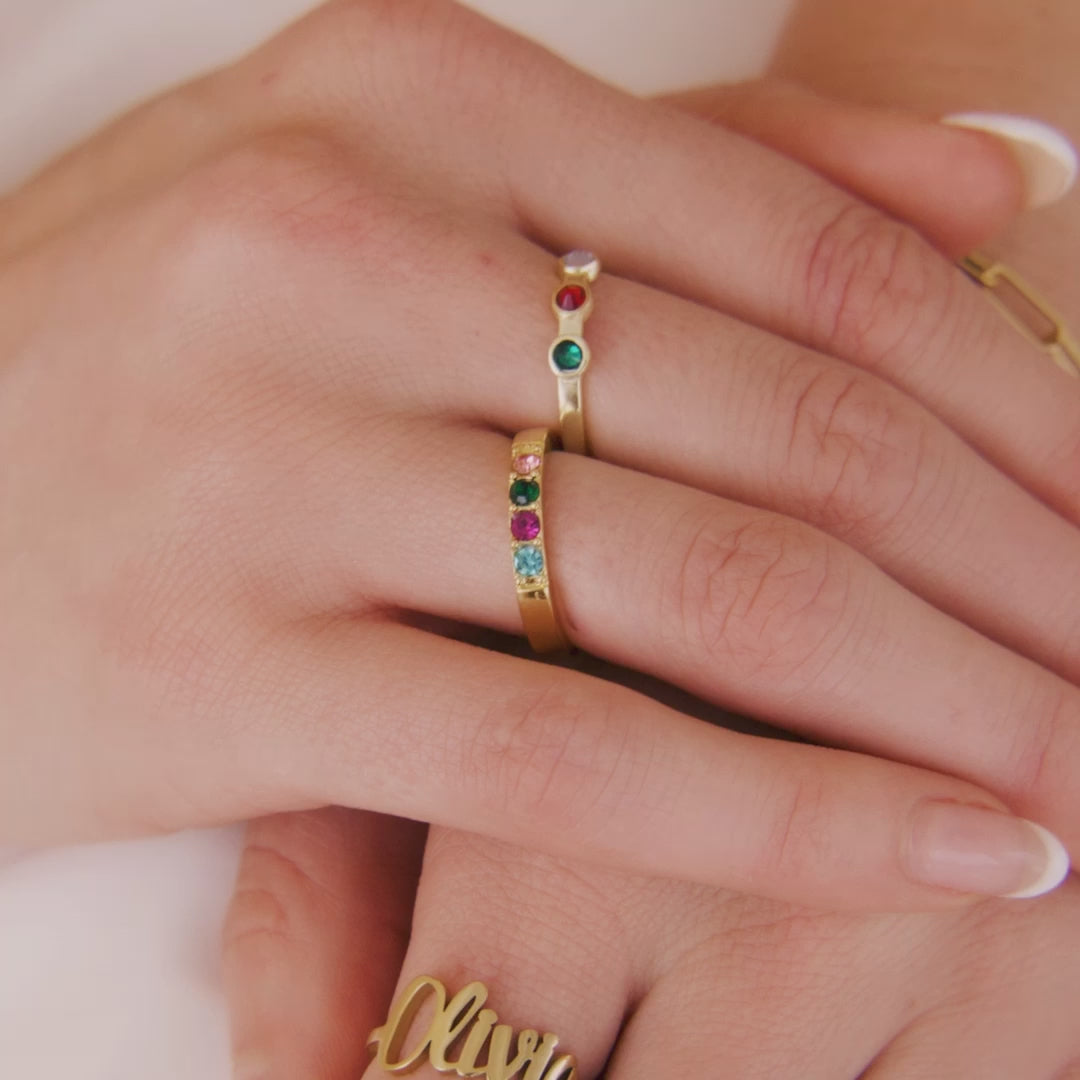 Stackable Birthstones Band Ring