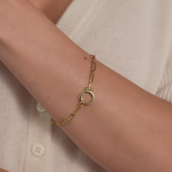 Mint Paperclip Textured Bracelet