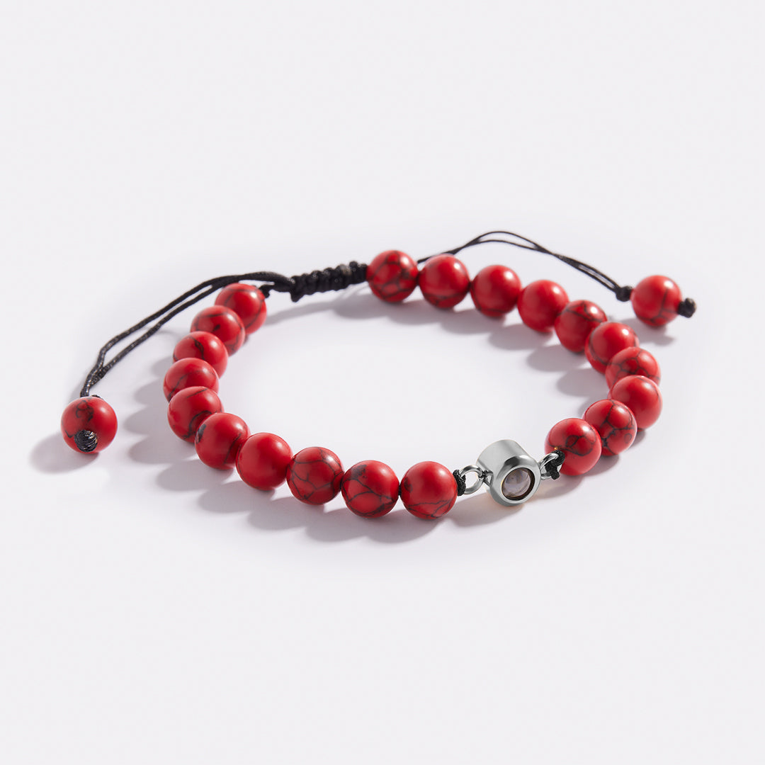 Beaded Photo Bracelet in 925 sterling silver
