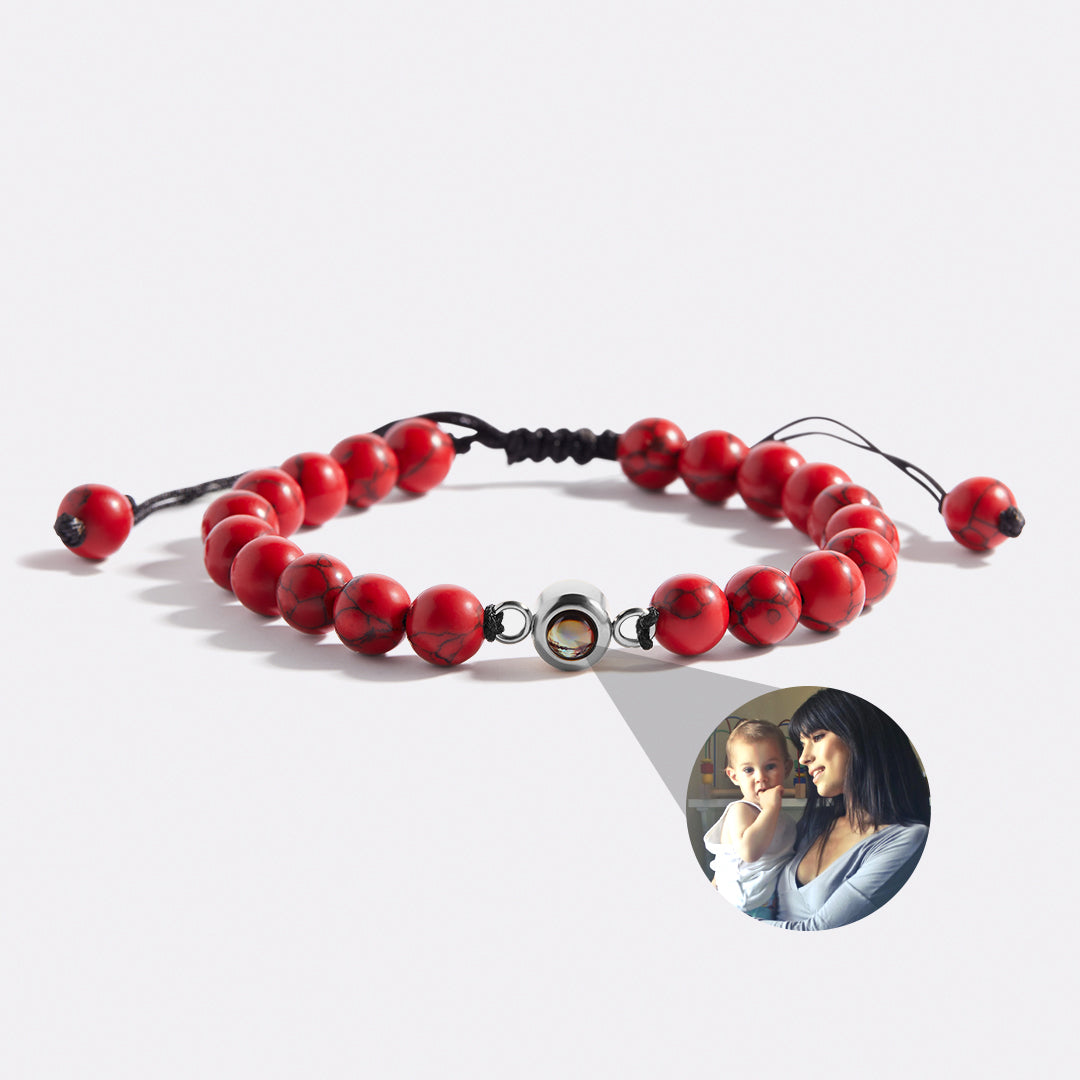 Beaded Photo Bracelet in 925 sterling silver