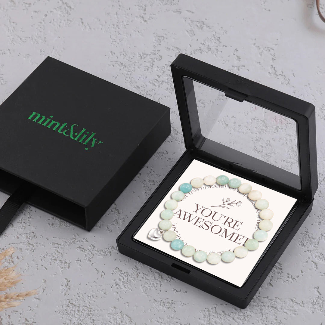 Reminder: You're Awesome Stone Bracelet, in its gift packaging