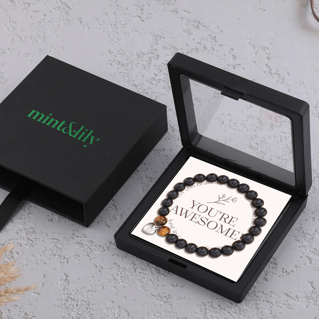 Reminder: You're Awesome Stone Bracelet, in its gift packaging
