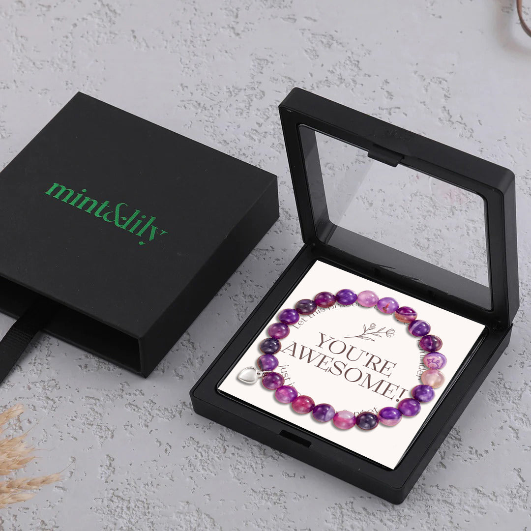 Reminder: You're Awesome Stone Bracelet, in its gift packaging
